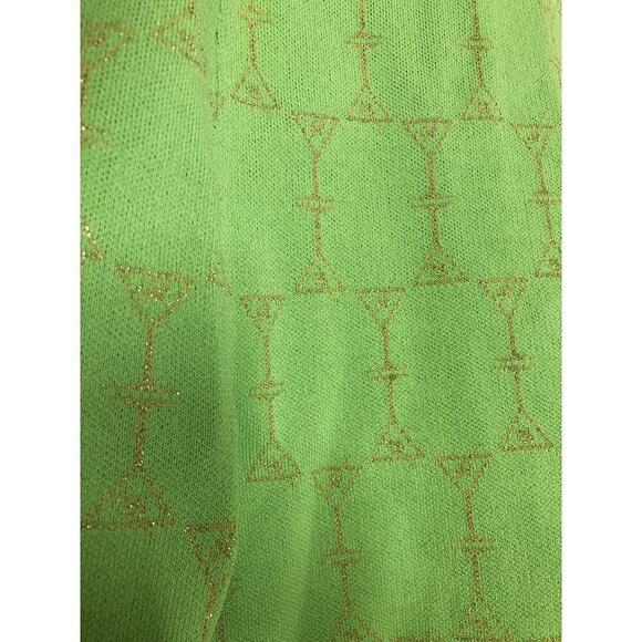 Retrofete Sweater Shorts Metallic Geometric Print  Pull On Green NWT Size XS - Picture 4 of 10